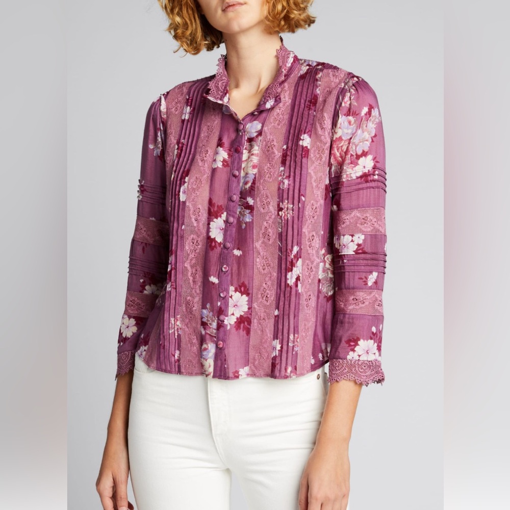 LoveShackFancy Cory Floral Top